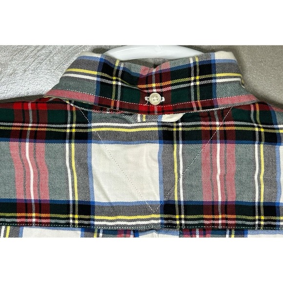 Tommy Hilfiger Button Down Plaid Dress Shirt Men's M Long Sleeve Red White - Picture 12 of 12